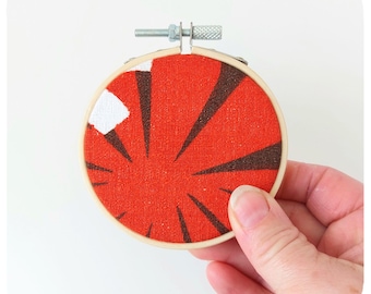 Arte mural de tela vintage - Abstracto de mediados de siglo, Mini aro de bordar (8 cm / 3,25")