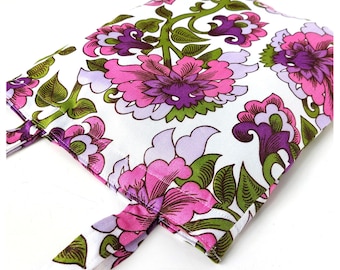 Minibolso retro floral: tela vintage reciclada, hecho a mano en el Reino Unido