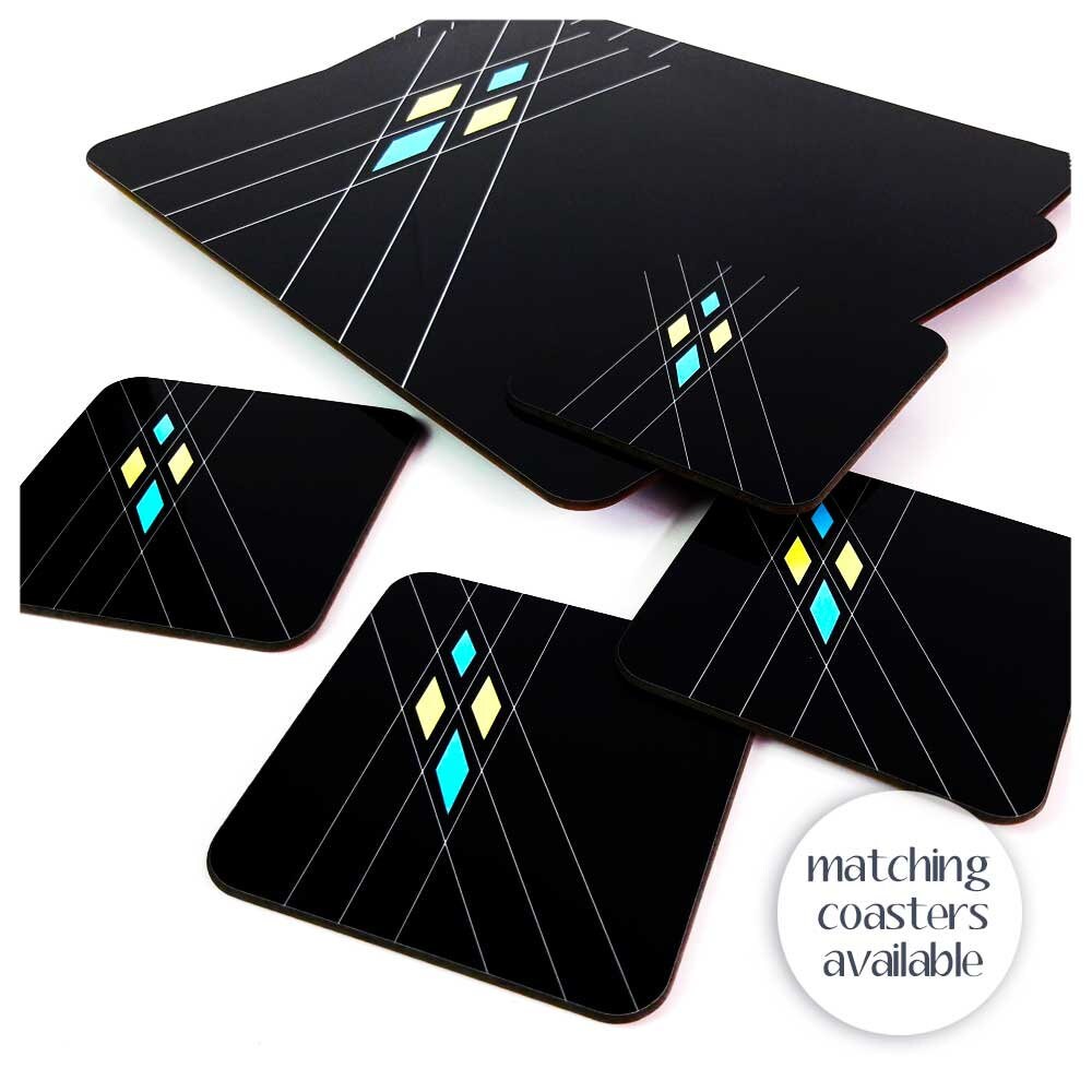 Art Deco Style Placemats set of 4 Mid Century Geometric Etsy