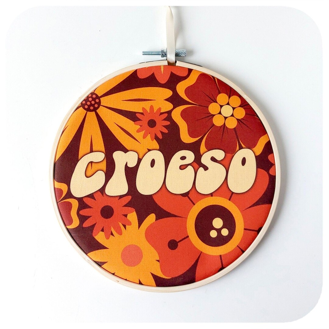Welsh Croeso Wall Art : Retro Wall Decor Cymraeg - Etsy