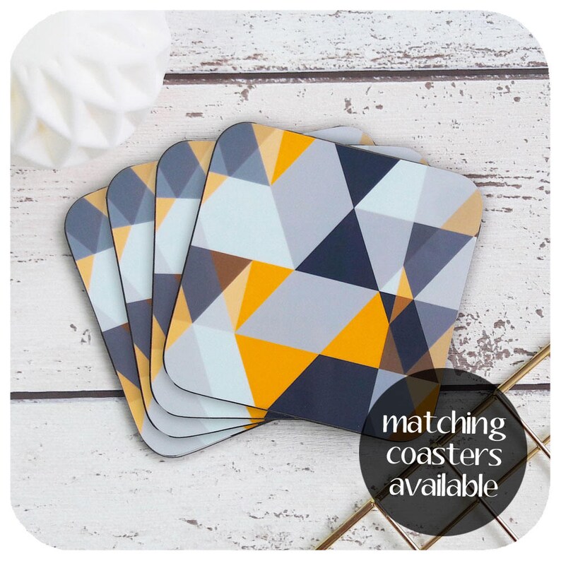 Scandi Geometric Placemats 4 Triangle Print Grey and Etsy UK