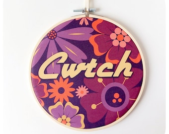 Arte de pared Welsh Cwtch: decoración de pared retro Cymraeg