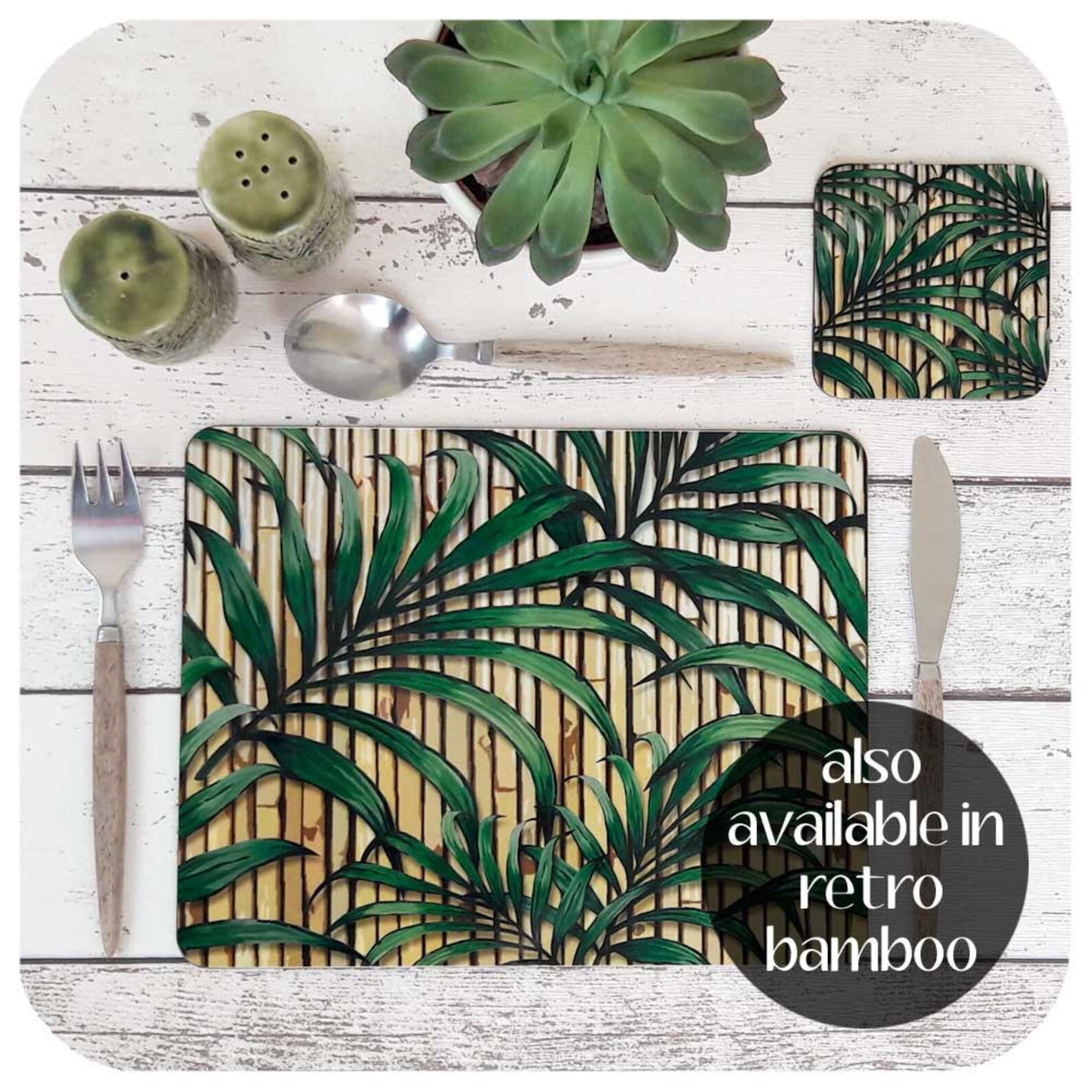 Palm Leaf Placemats Set of 6 Botanical Table Mats Tropical Etsy