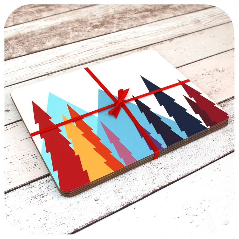 Scandinavian Modern Placemats Set of 4 Christmas Table Mats Etsy