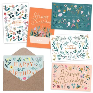 Floral Birthday Cards Set of 24 – Blank Inside Greeting Cards with Envelopes & Stickers – Bulk Birthday Card Pack for All Ages image 2