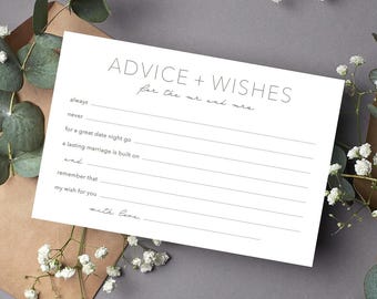 Newlyweds Advice & Wishes Cards - Pack of 50 Cards - Wedding Guestbook - Landscape Orientation - Ready to Ship