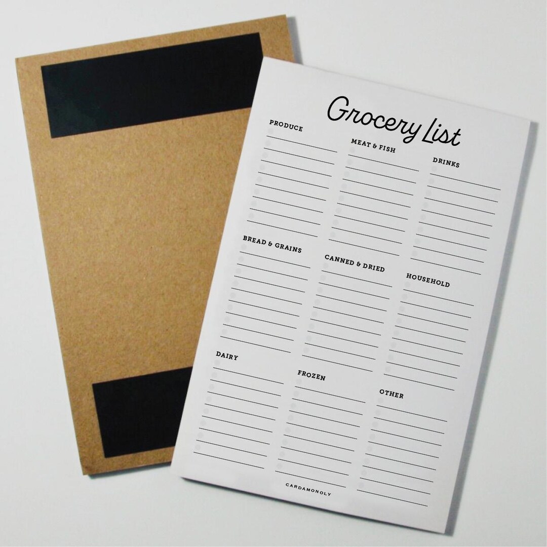 Grocery List Notepad With Magnet – 6x9 Shopping List Pad for Fridge ...