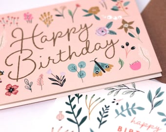 Floral Birthday Cards Set of 24 – Blank Inside Greeting Cards with Envelopes & Stickers – Bulk Birthday Card Pack for All Ages