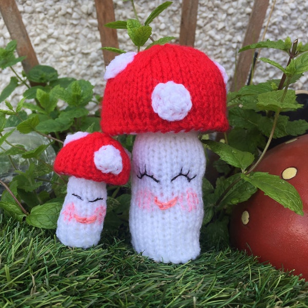 Mother & Baby toadstool knitting Pattern