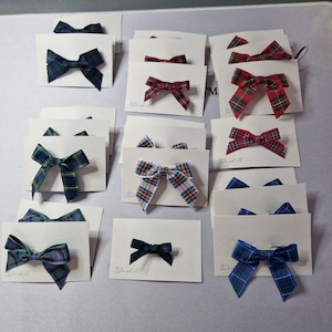 Handmade Tartan Bow Brooch – Scottish Bow Pin in Mixed Tartans and Sizes