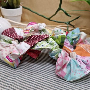 Fabric Scrap Patchwork Scrunchies Selection 2 – Eco-Friendly Handmade Hair Accessories | One-of-a-Kind
