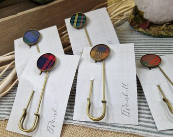 Scottish Tartan Kilt Pin | Handmade Tartan Shawl Pin | Highland Inspired Brooch | Scottish Gift