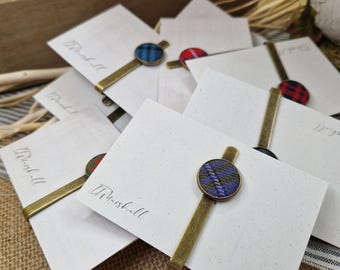 Scottish Tartan Tie Clip | Handmade Tartan Tie Bar | Upcycled Tartan Accessory | Scottish Gift for Men