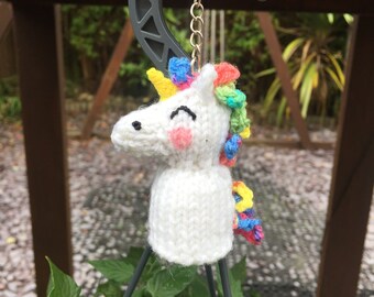 Mini Unicorn Keyring Knitting Pattern – Flat-Knit Tiny Unicorn PDF, Easy Cute Plush