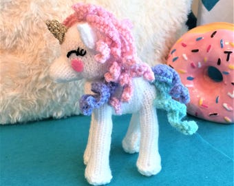 Little Unicorn Knitting Pattern: DIY Stuffed Plush Toy (PDF Tutorial)
