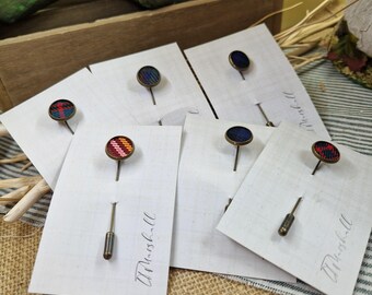 Scottish Tartan Stick Pin | Handmade Lapel Pin | Tartan Tie Pin | Highland Wedding Accessory