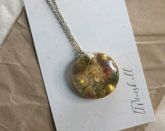 Under the sea scene resin necklace