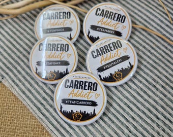 Carrero Team Badge | Carrero Addict Pin Badge | Team Carrero Alexi Jake Nick Arry | L.T. Marshall Book Merch | Club Carrero Gift