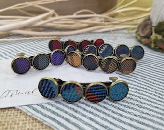 Small Tartan Fabric Hair Barrette | Scottish Hair Clip | Handmade Scotland | Reclaimed Tartan Accessory