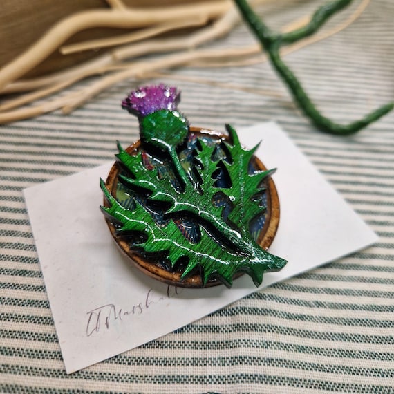 Spilla Celtica Vintage Con Cardo Scozzese E Orecchini A Clip - Foto 6