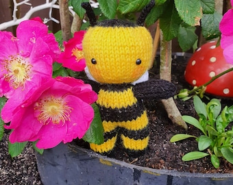 Padrão de tricô de abelha: brinquedo de pelúcia faça você mesmo fácil (tutorial em PDF)