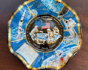 First Lunar Landing of Mankind Souvenir Dish, Johnson Space Center Houston TX