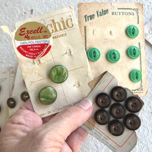 Vintage Button Lot on Cards, Sewing Supplies