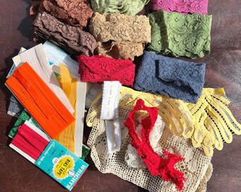 Vintage Lace, Trim, Seam Binding Lot, Destash