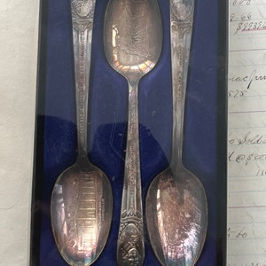 Rogers Presidential Collector Spoon Set of 3, Washington Jefferson Adams, Silver Plate image 6