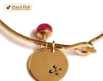 Ruby Charm Bracelet - Initial Bracelet - Charmed Bracelet