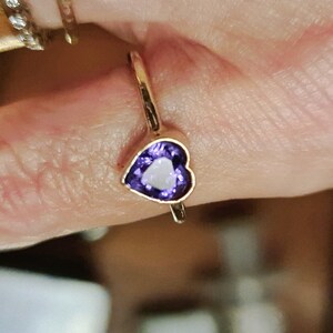 Amethyst Heart Ring 14k Gold Ring February Birthstone Engagement Ring Purple Amethyst Handmade Jewelry image 1