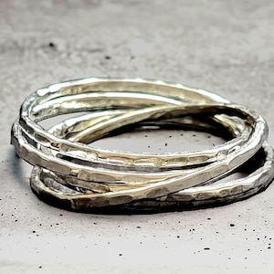 Interlocking Ring - Contemporary Ring - 925 Silver Ring - Russian Wedding Ring - Rolling Ring - Crossing Ring