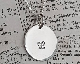 Initial Pendant Necklace   - Personalized Pendant - 925 Silver Chain Necklace