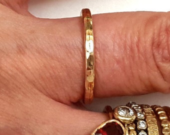 14K Gold Wedding Band Ring, Classic Band, Promise Ring, Men Ring, Handmade
