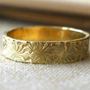 Dandelion Ring 14k Gold Ring Nature Inspired Ring Wedding Ring image 1