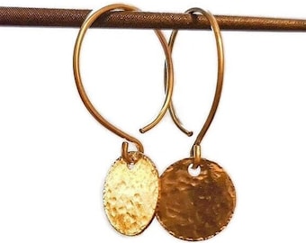 14k Gold Charmed Hoop Earrings - Gold Creole