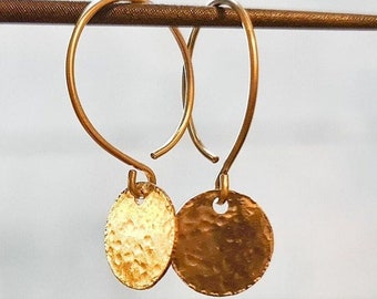 Charmed Hoop Earrings - 14k Gold Hoops - Gold Creole Earrings - Handmade Earrings