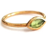 Chartreuse Peridot Marquise Ring