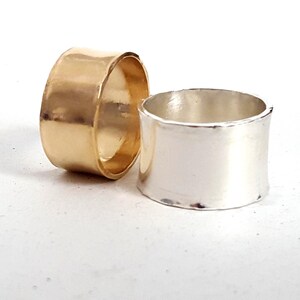 Smooth 925 Silver Band Ring 14mm Wide image 3