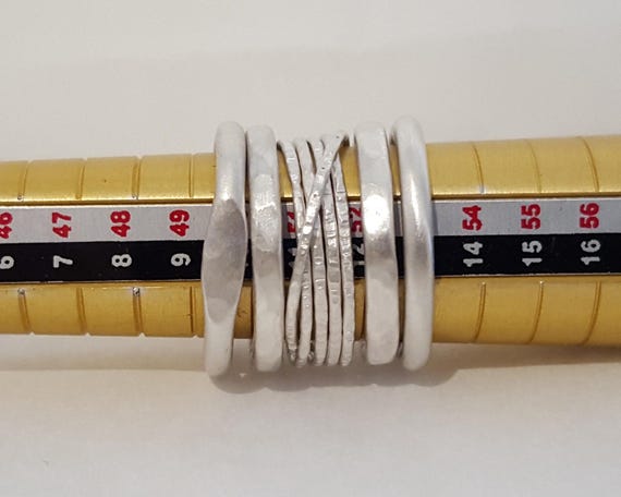 Five 925 Silver Rings Set Custom Finish