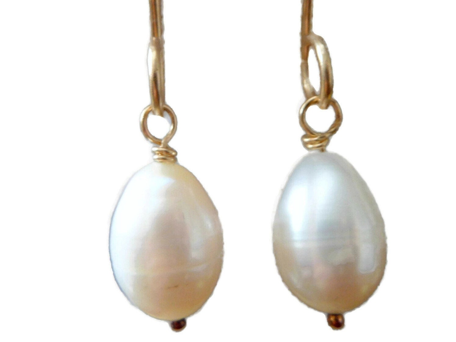 Pearl Drop Earrings Long Dangle Earrings 14k Gold Filled | Etsy