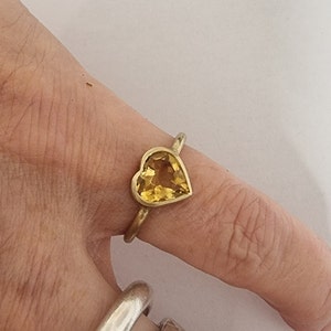 Citrine Heart Ring 14k Gold Ring Birthstone Ring image 6