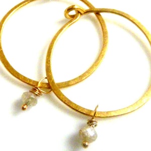 14k Gold Thin Hoops One Inch Earrings Classic Hoop Earrings image 5