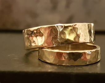 9k Gold Wedding Rings - Her & His Rings - Handmade Rings