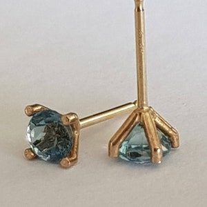 14k Gold London Blue Topaz Earrings image 4