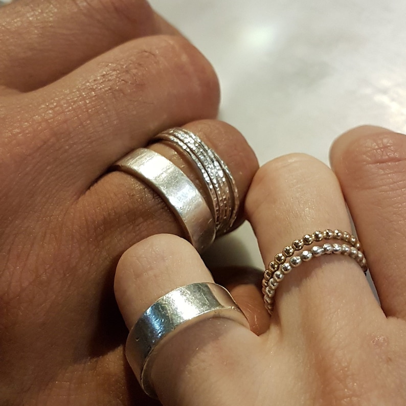 Alliance plate anneau de mariage classique anneau de 6 mm de large anneau unisexe anneau en argent 925 anneau fait main image 2
