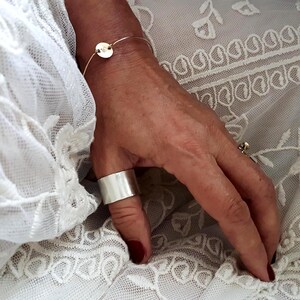 Smooth 925 Silver Band Ring 14mm Wide image 5