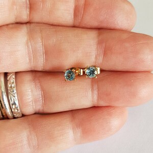 14k Gold London Blue Topaz Earrings image 3