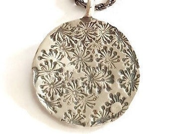 Dandelion Necklace - Dandelion Pendant - 925 Silver Necklace - Handmade Jewelry