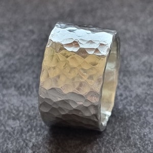 Hammered Wide Ring 925 Silver Ring Statement Ring Handmade Ring image 6